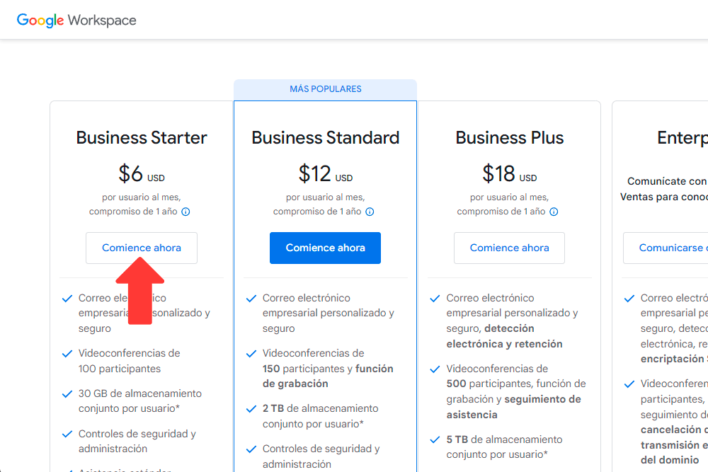 Google Workspace tiene un plan Enterprise especial Eligiendo un plan de Google Workspace