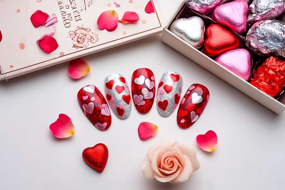 Diseño de Uñas Bonitas por San Valentín